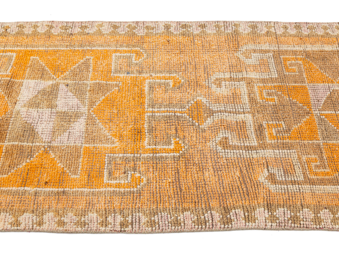 Vintage Turkish Wool Runner Rug 3 X 11