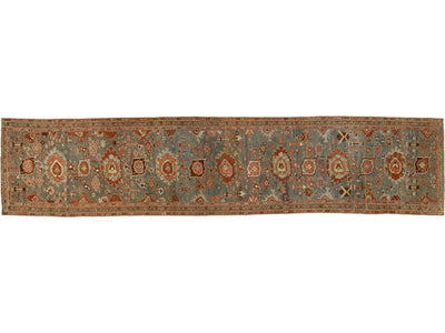 Antique Heriz Wool Runner 3 X 14