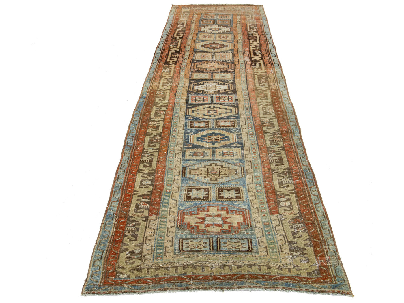 Antique Heriz Wool Runner 4 X 12