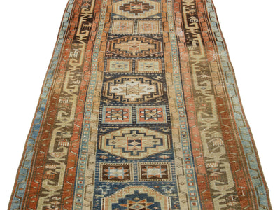 Antique Heriz Wool Runner 4 X 12