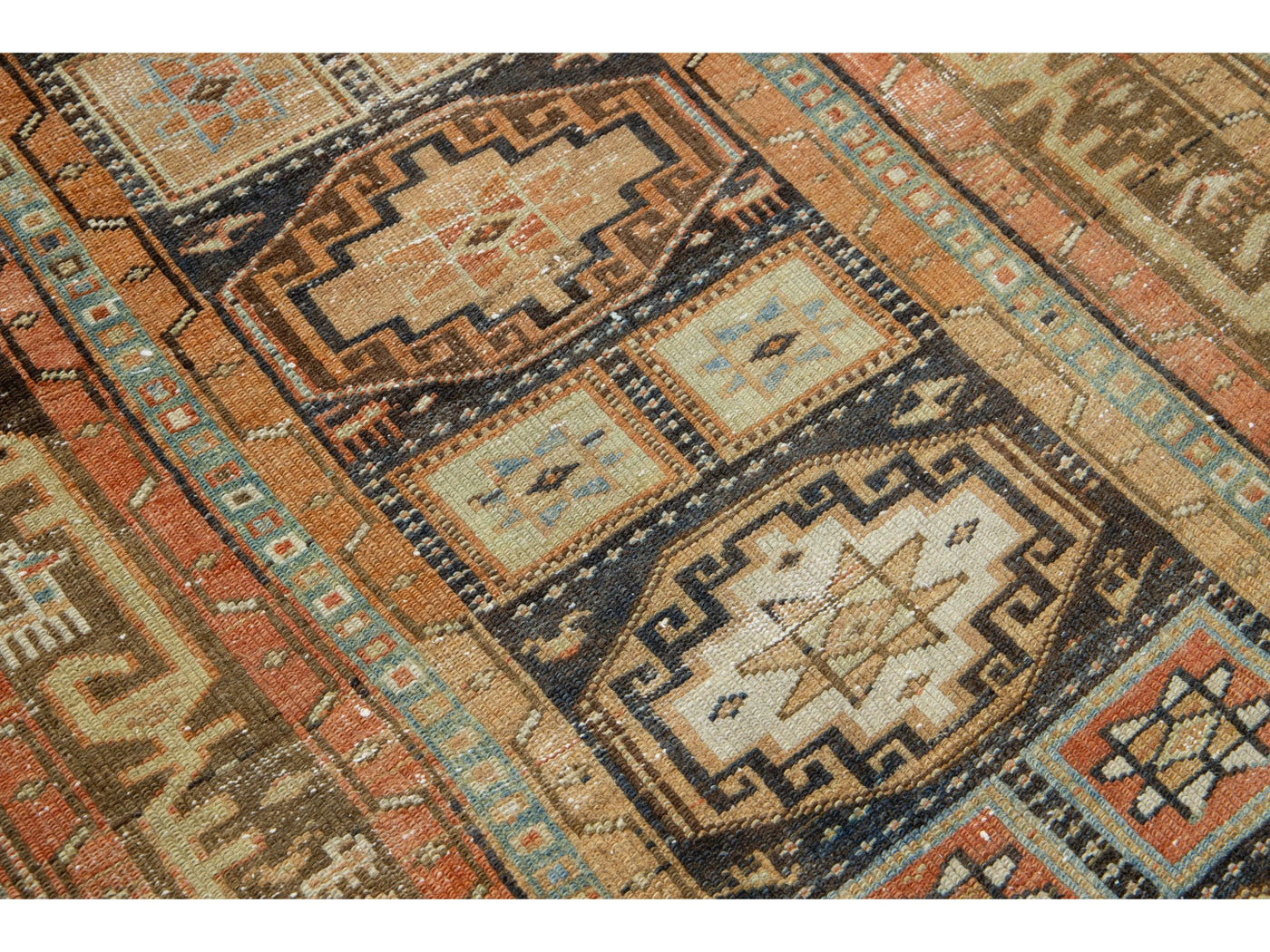 Antique Heriz Wool Runner 4 X 12