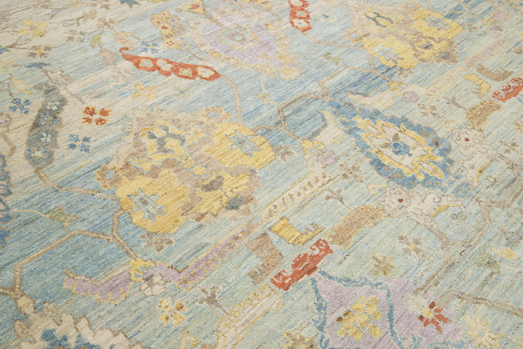 Modern Sultanabad Wool Rug 13 X 17