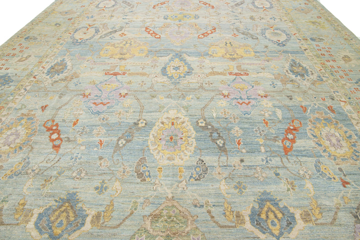 Modern Sultanabad Wool Rug 13 X 17