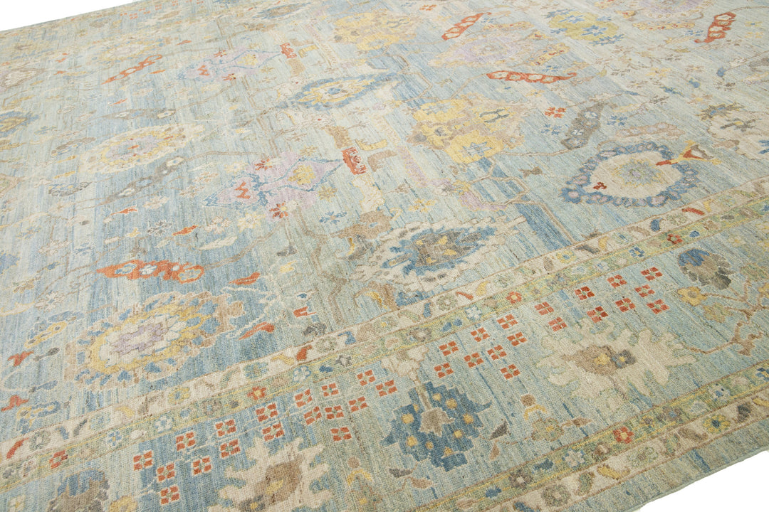 Modern Sultanabad Wool Rug 13 X 17