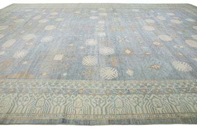 Modern Khotan Wool Rug 16 X 23