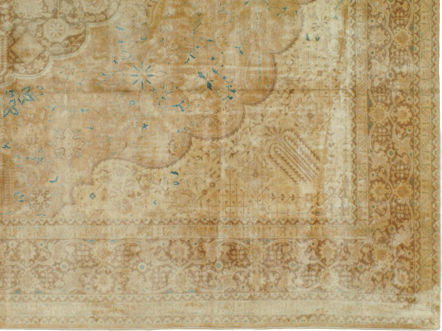 Antique Tabriz Wool Rug 13 X 16
