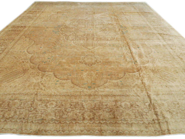 Antique Tabriz Wool Rug 13 X 16