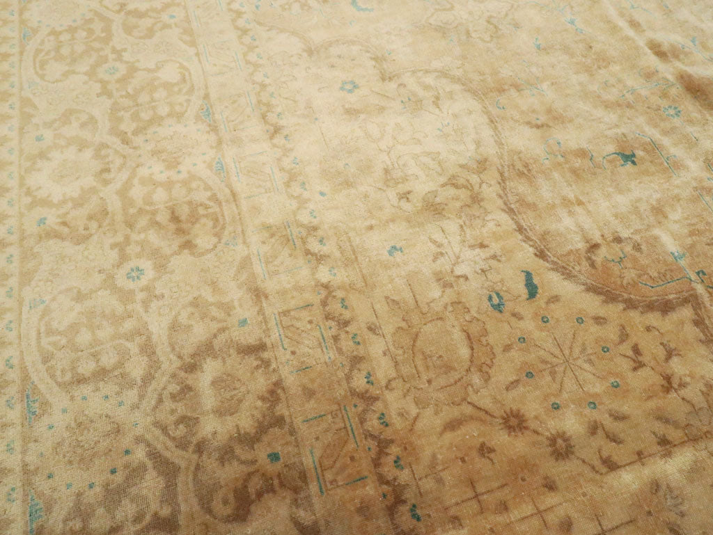 Antique Tabriz Wool Rug 13 X 16