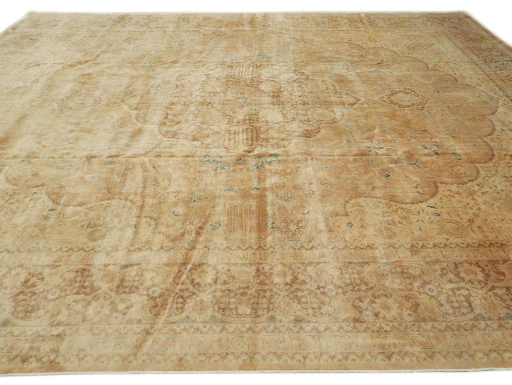 Antique Tabriz Wool Rug 13 X 16