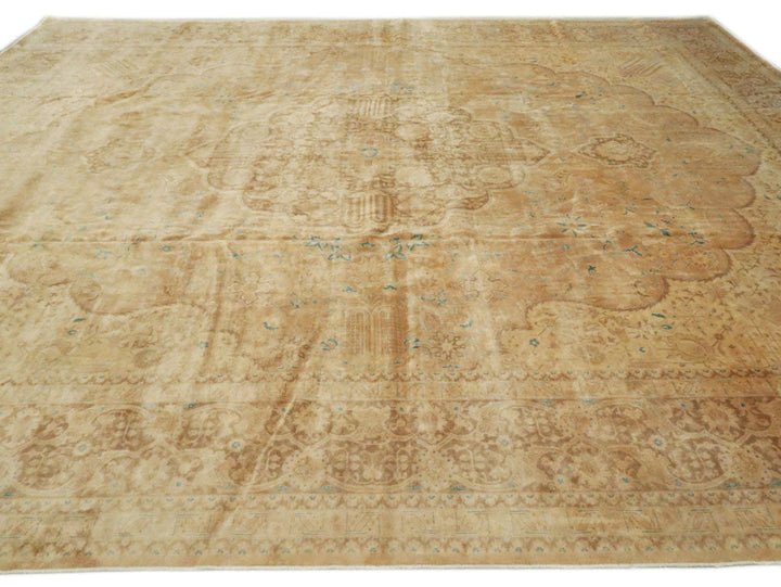 Antique Tabriz Wool Rug 13 X 16