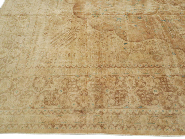 Antique Tabriz Wool Rug 13 X 16
