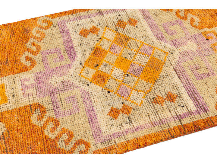 Vintage Turkish Wool Runner Rug 3 X 12