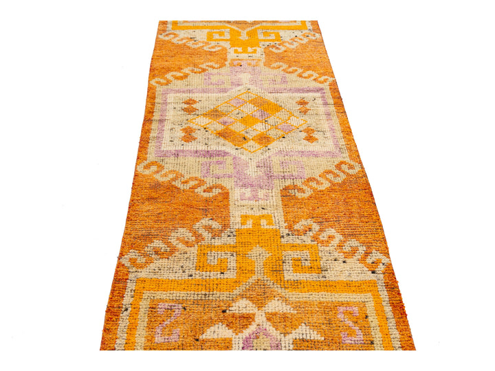 Vintage Turkish Wool Runner Rug 3 X 12