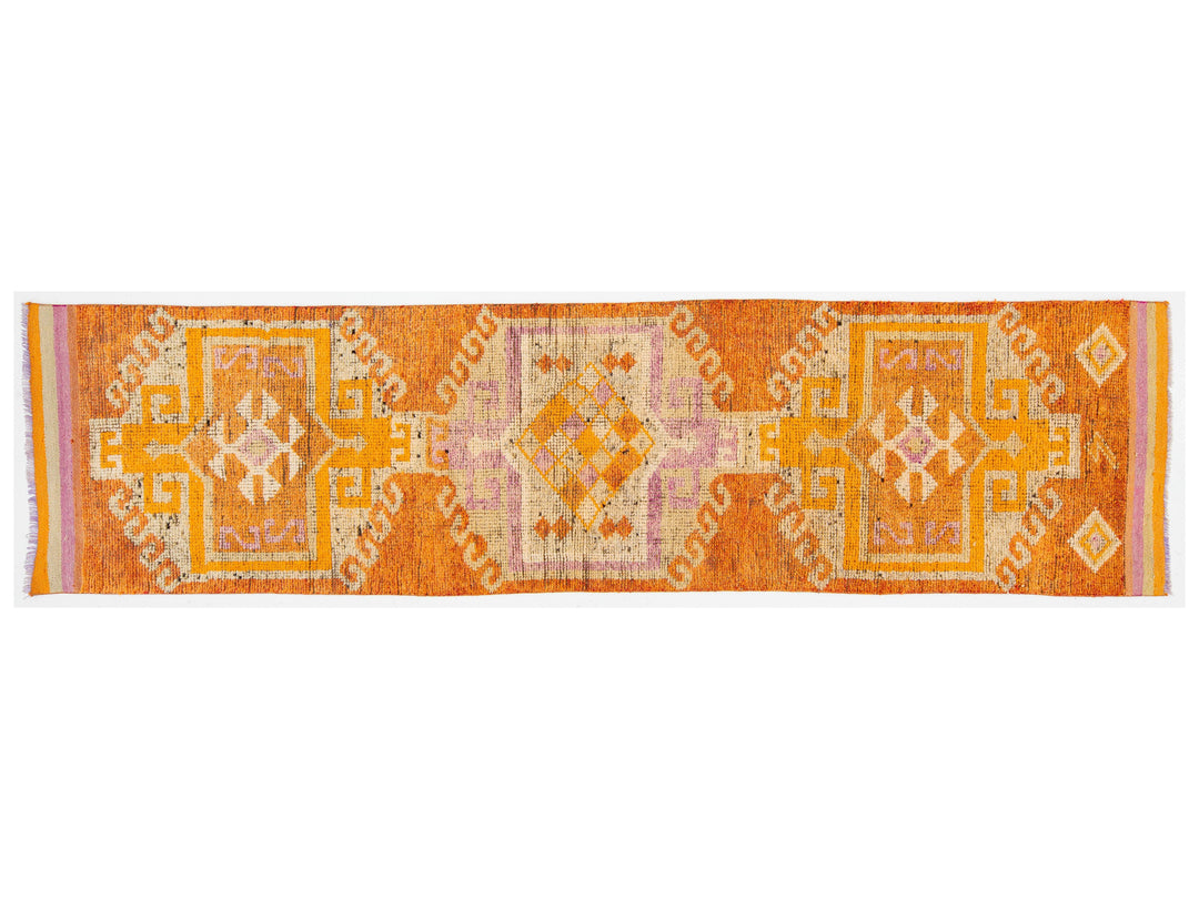 Vintage Turkish Wool Runner Rug 3 X 12