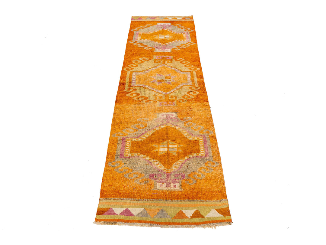 Vintage Turkish Wool Runner Rug 3 X 11