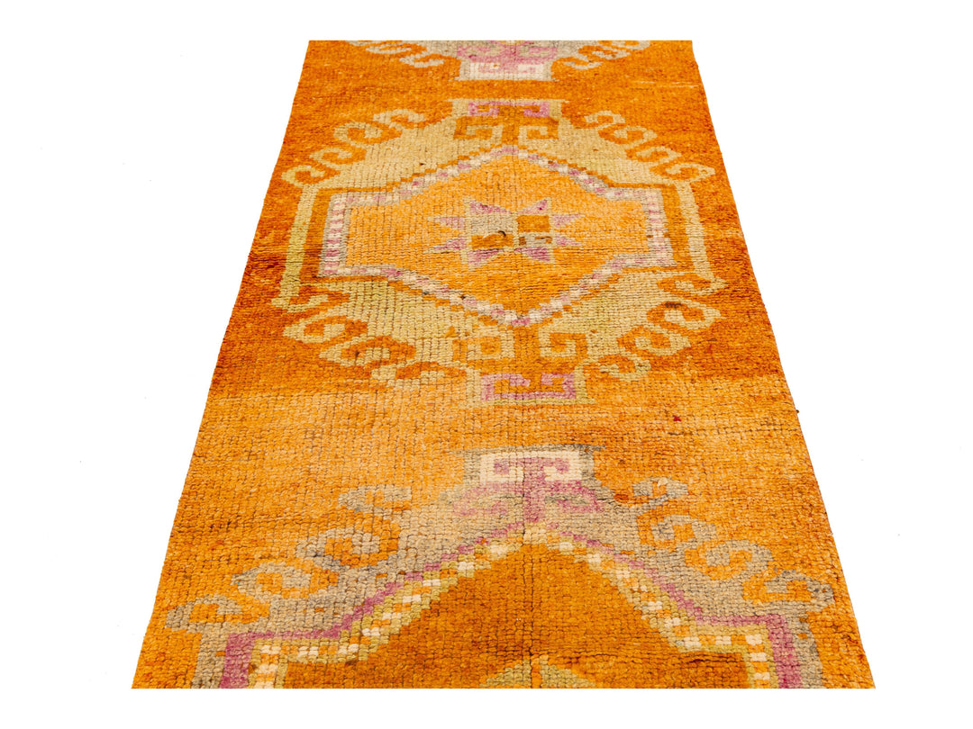 Vintage Turkish Wool Runner Rug 3 X 11