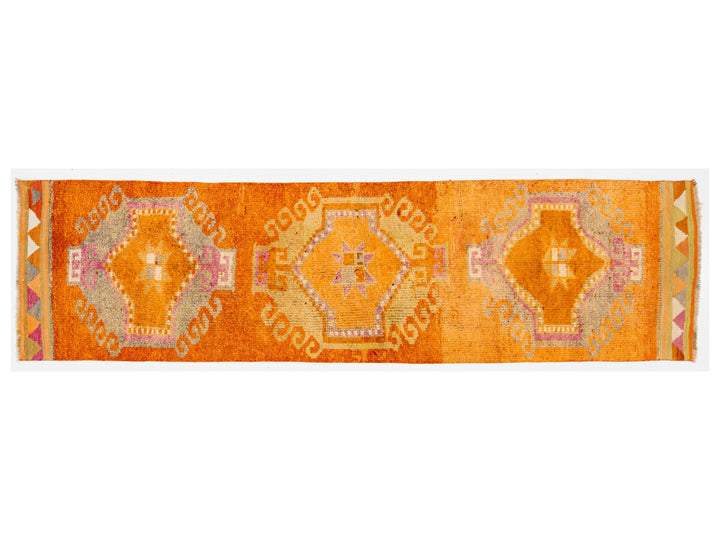 Vintage Turkish Wool Runner Rug 3 X 11