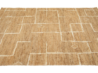 Modern Soumak Natural Jute Rug 5 X 8