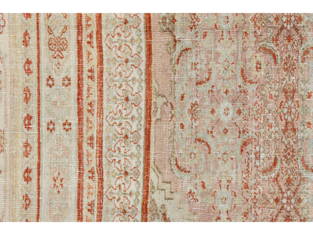 Antique Tabriz Wool Rug 12 X 13