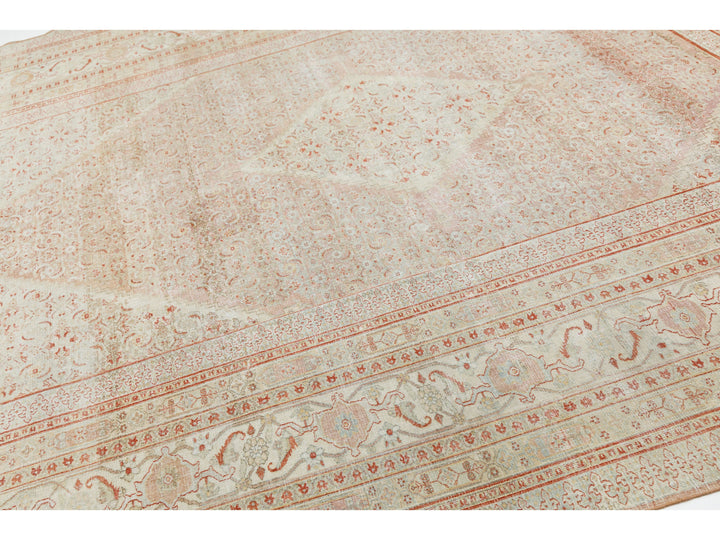 Antique Tabriz Wool Rug 12 X 13