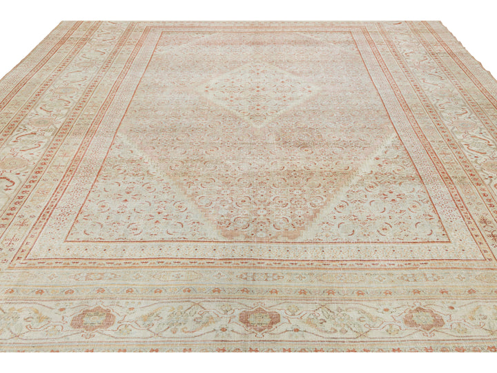 Antique Tabriz Wool Rug 12 X 13
