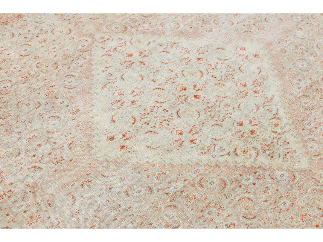 Antique Tabriz Wool Rug 12 X 13
