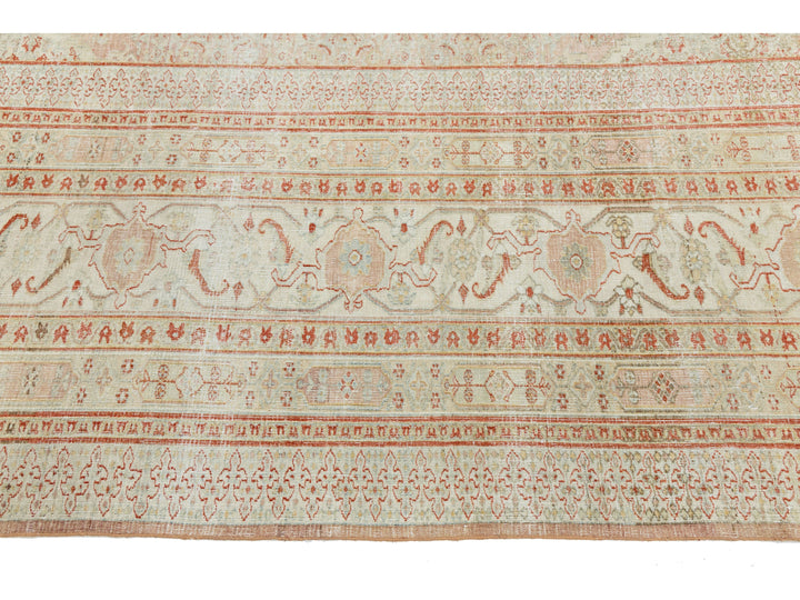 Antique Tabriz Wool Rug 12 X 13