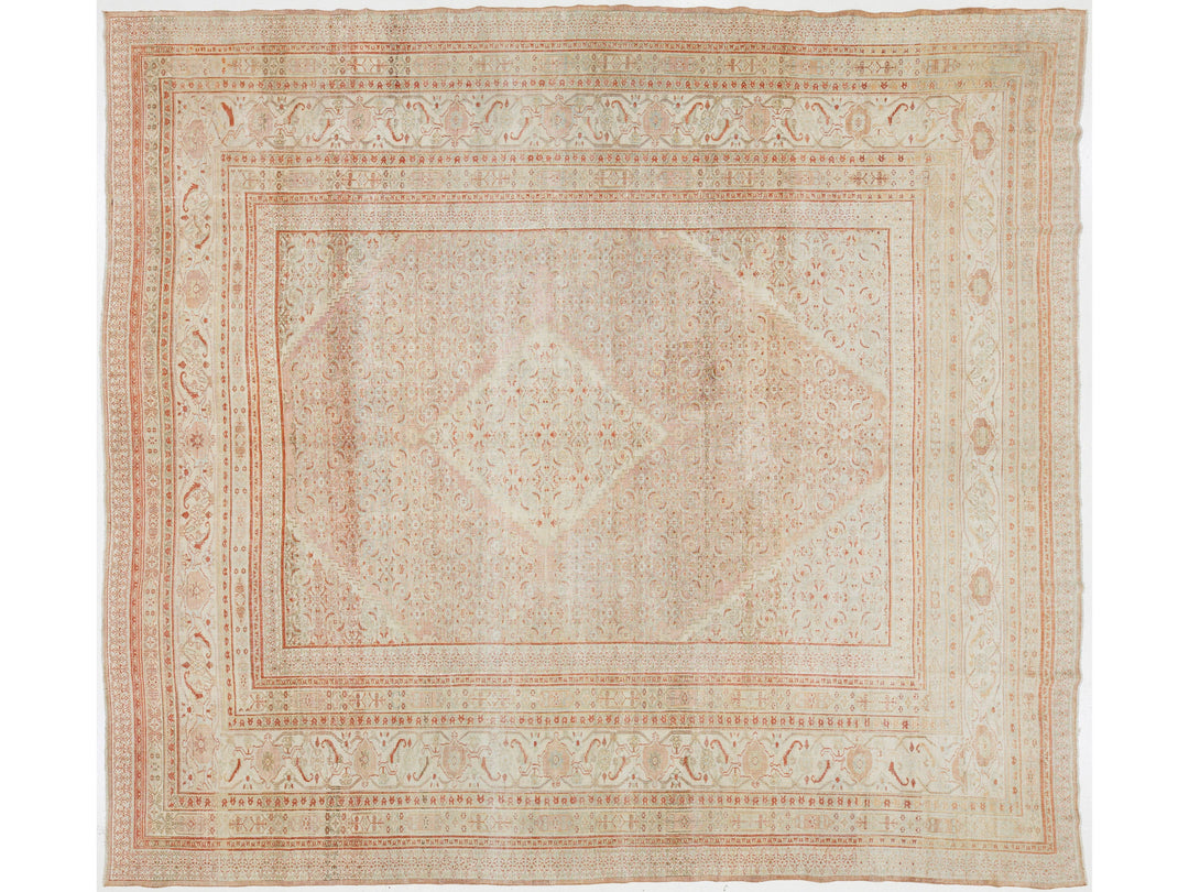 Antique Tabriz Wool Rug 12 X 13