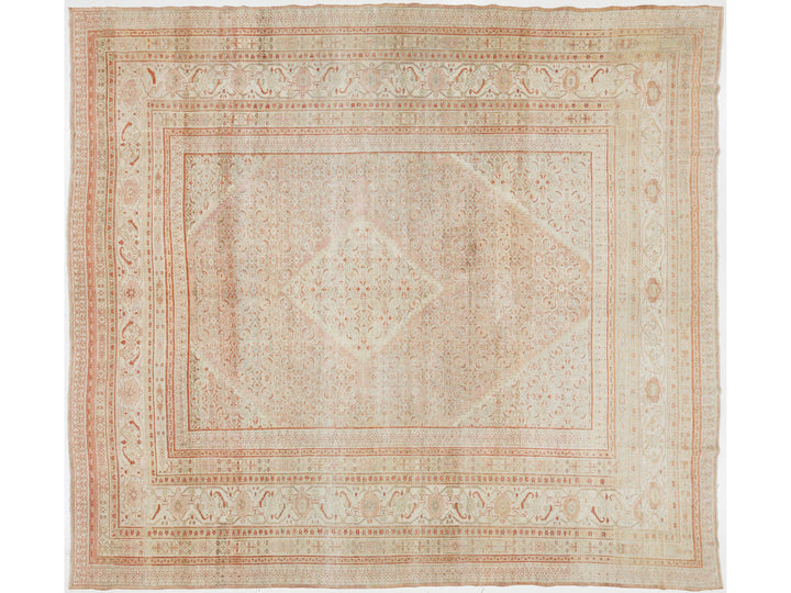 Antique Tabriz Wool Rug 12 X 13