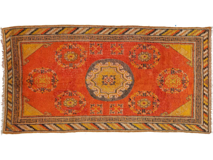 Antique Samarkand Wool Rug 4 X 8