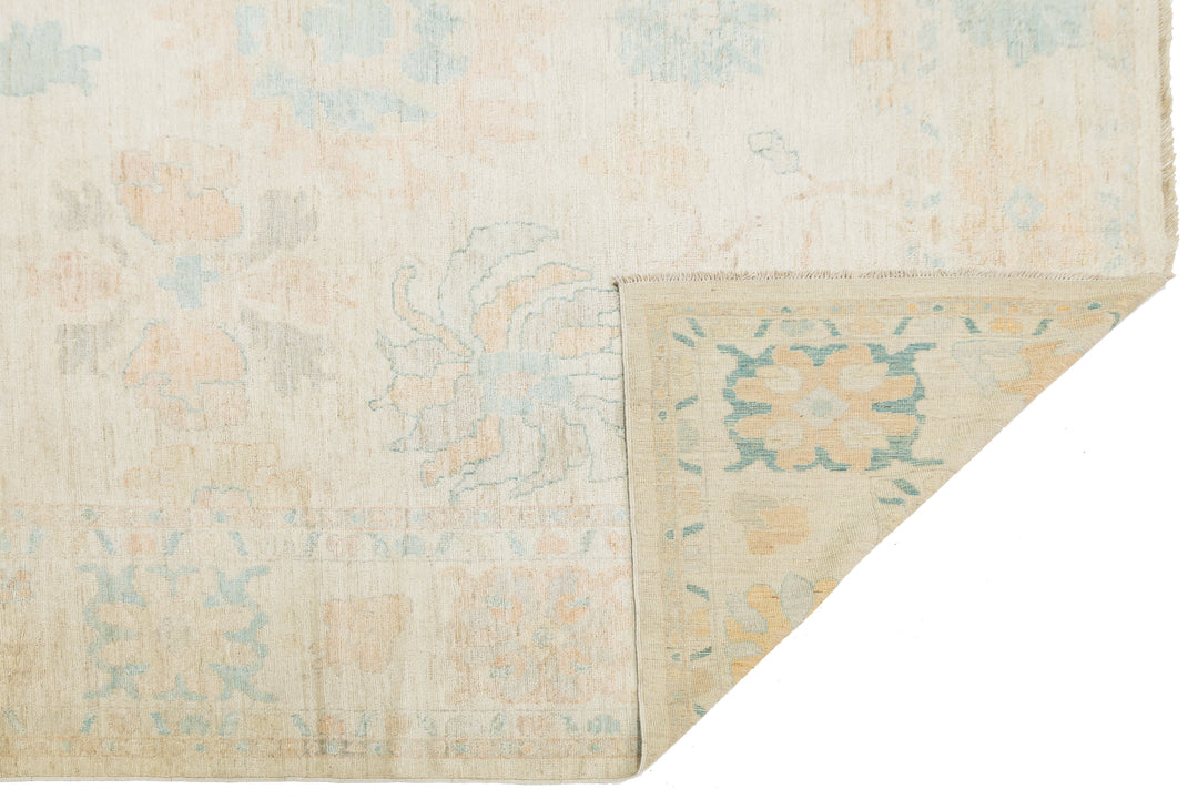 Modern Oushak Wool Rug 12 X 17