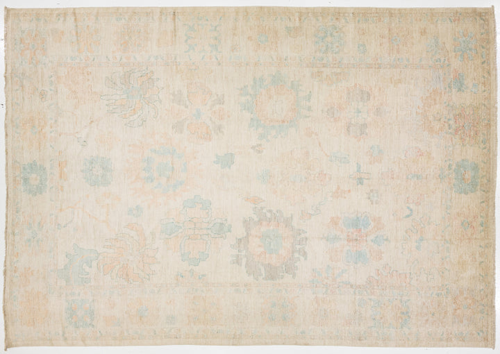 Modern Oushak Wool Rug 12 X 17