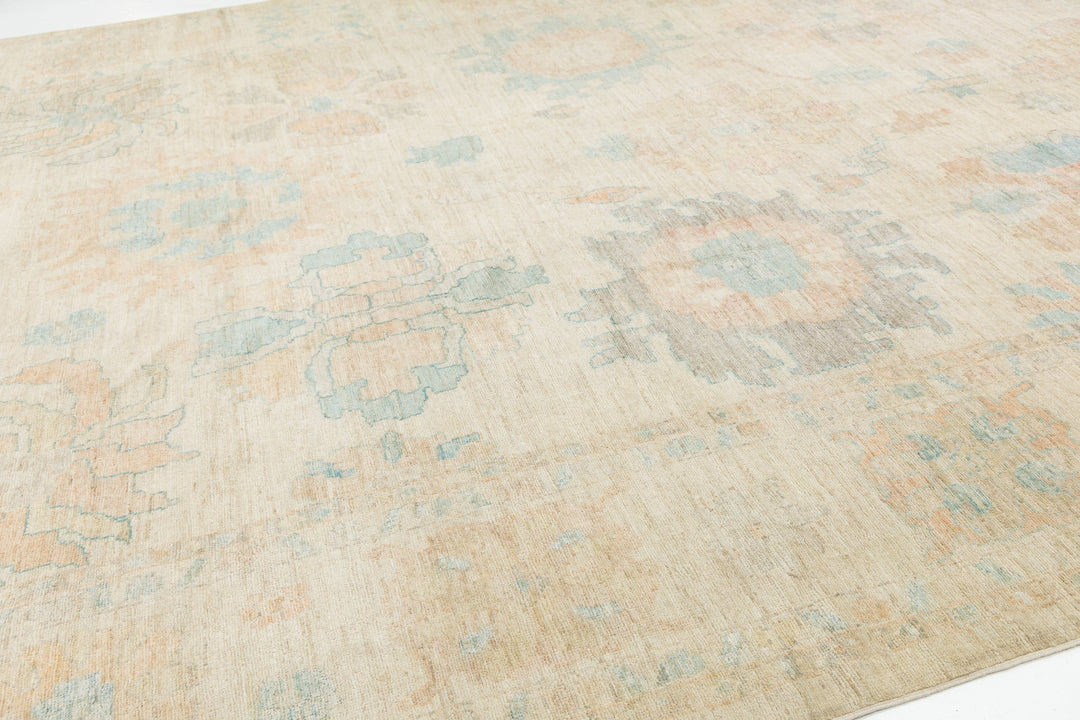 Modern Oushak Wool Rug 12 X 17