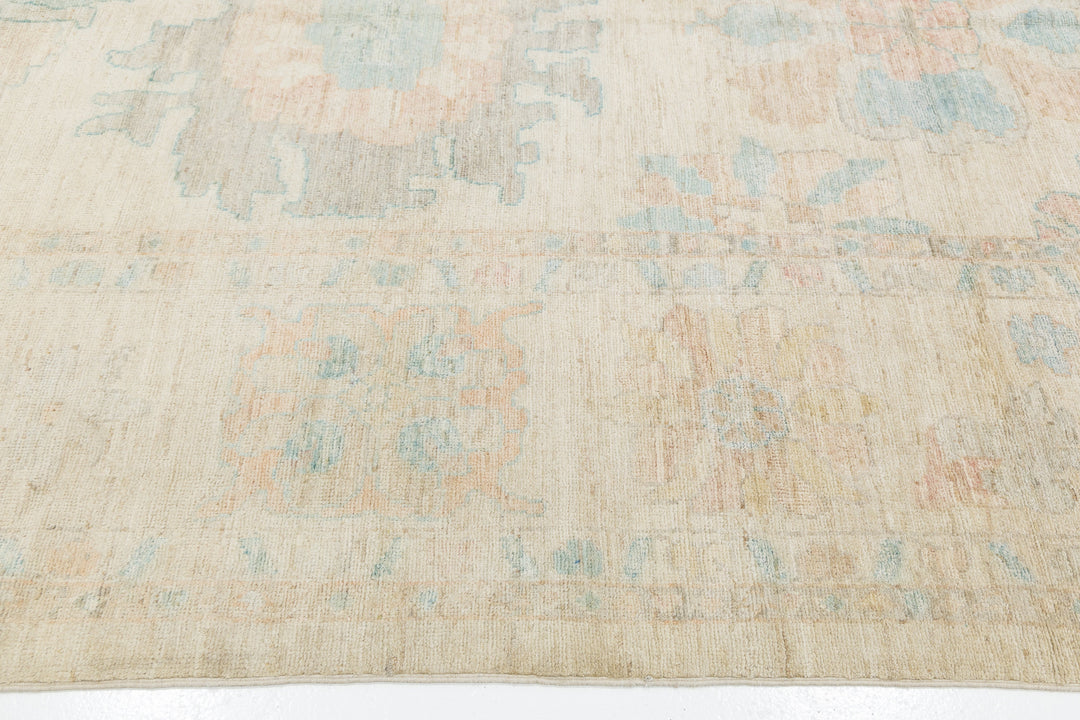 Modern Oushak Wool Rug 12 X 17