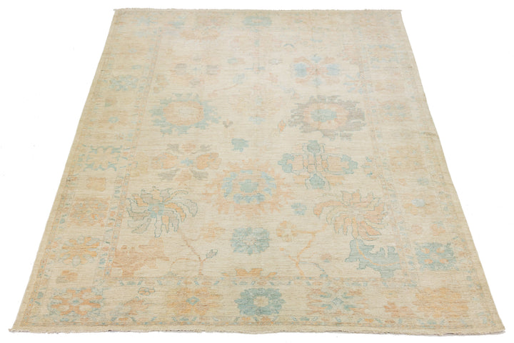 Modern Oushak Wool Rug 12 X 17