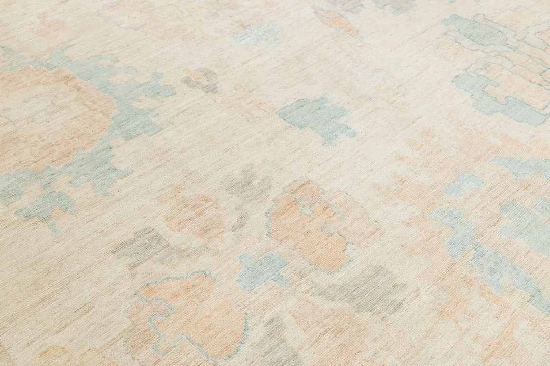 Modern Oushak Wool Rug 12 X 17