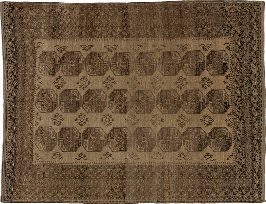 Antique Turkmen Wool Rug 11 X 15