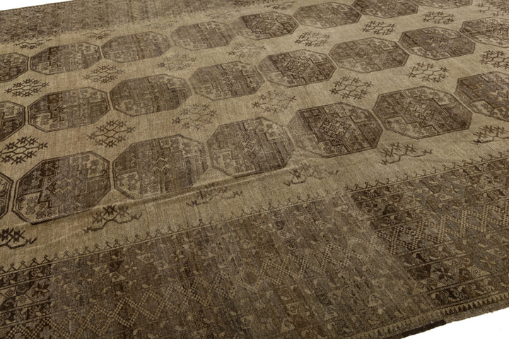 Antique Turkmen Wool Rug 11 X 15