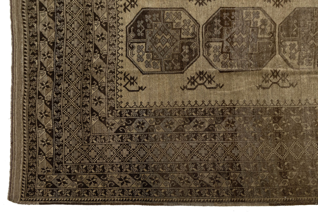 Antique Turkmen Wool Rug 11 X 15