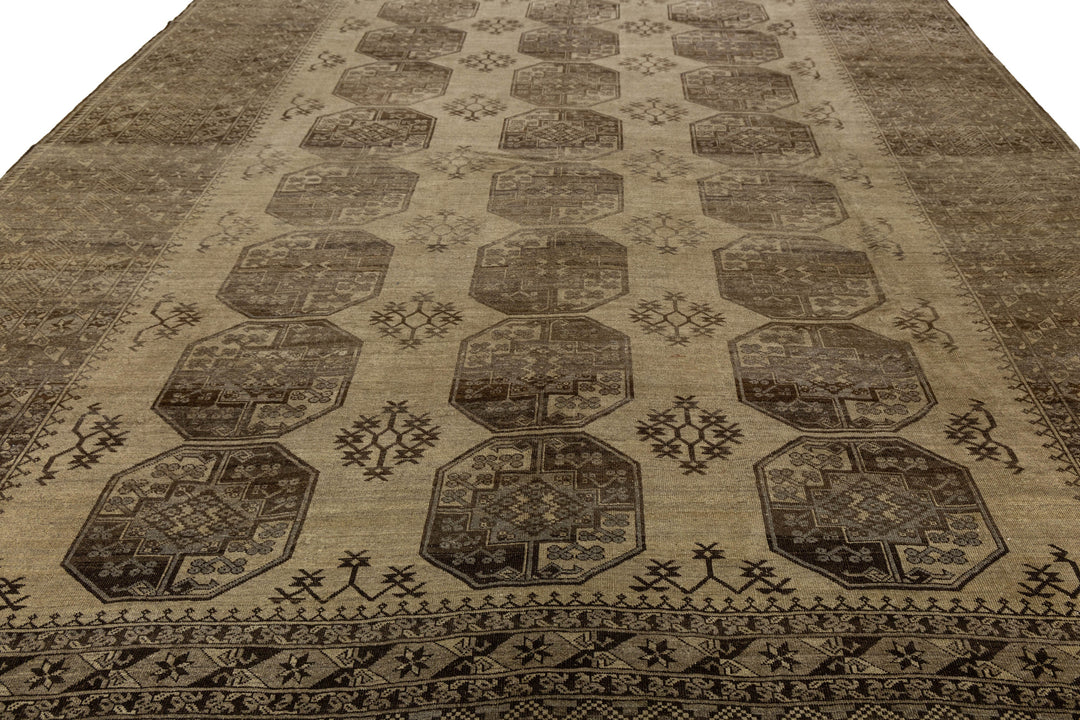 Antique Turkmen Wool Rug 11 X 15