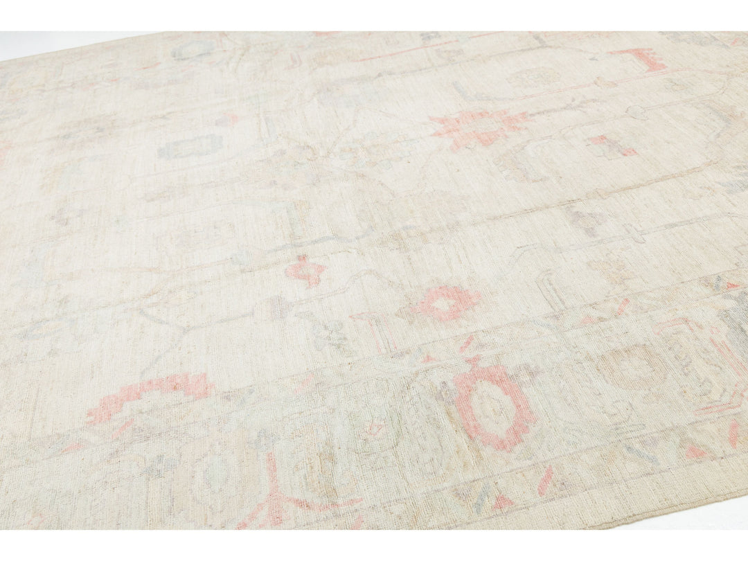 Modern Oushak Wool Rug 10 X 14