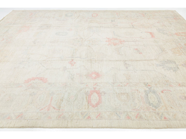 Modern Oushak Wool Rug 10 X 14