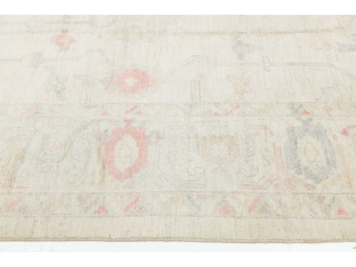 Modern Oushak Wool Rug 10 X 14
