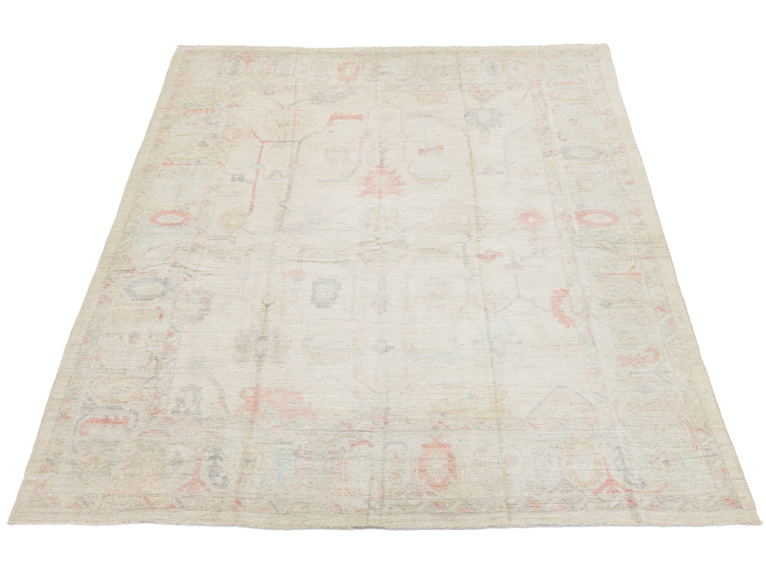 Modern Oushak Wool Rug 10 X 14