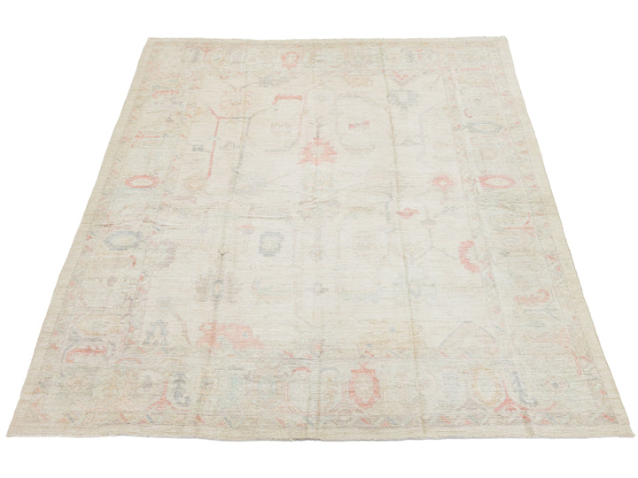 Modern Oushak Wool Rug 10 X 14