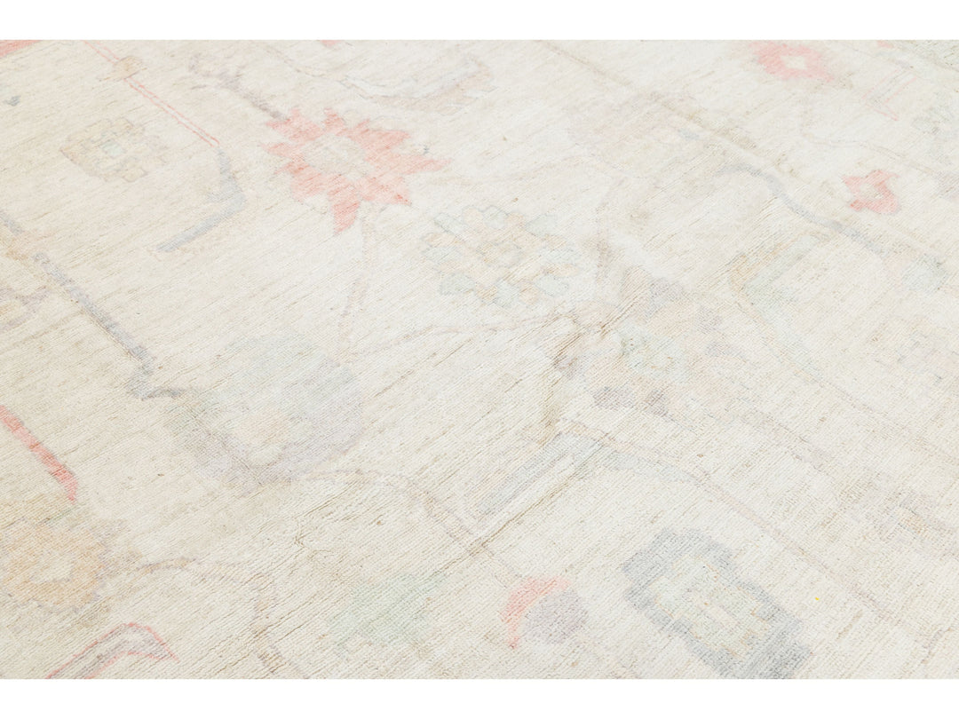 Modern Oushak Wool Rug 10 X 14