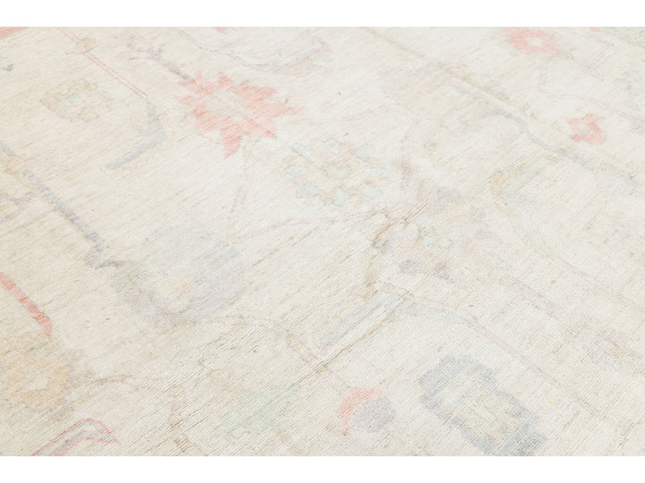 Modern Oushak Wool Rug 10 X 14