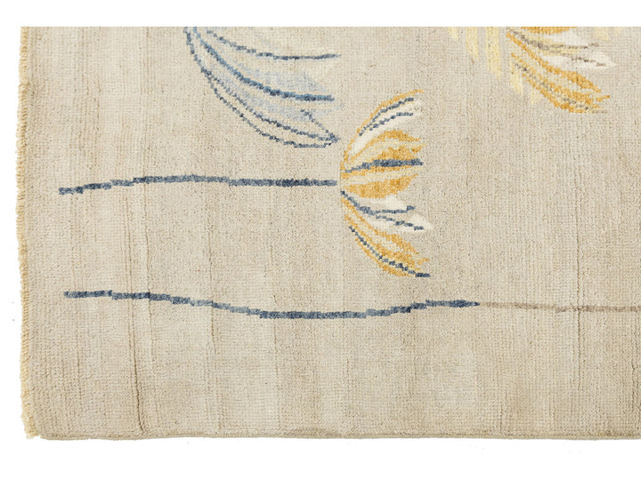 Modern Art Deco Wool Rug 4 X 6