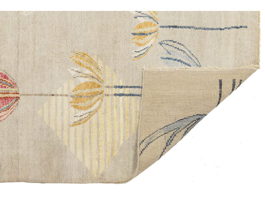 Modern Art Deco Wool Rug 4 X 6