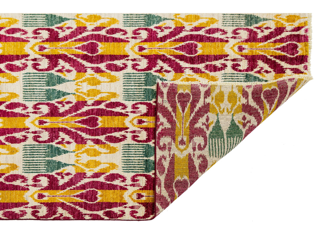 Modern Ikat Wool Rug 8 X 10